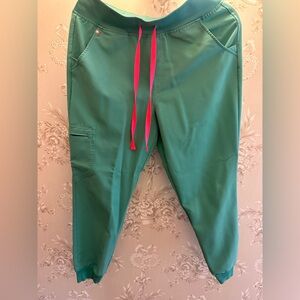 Figs surgical green high waisted Zamora joggers in MP